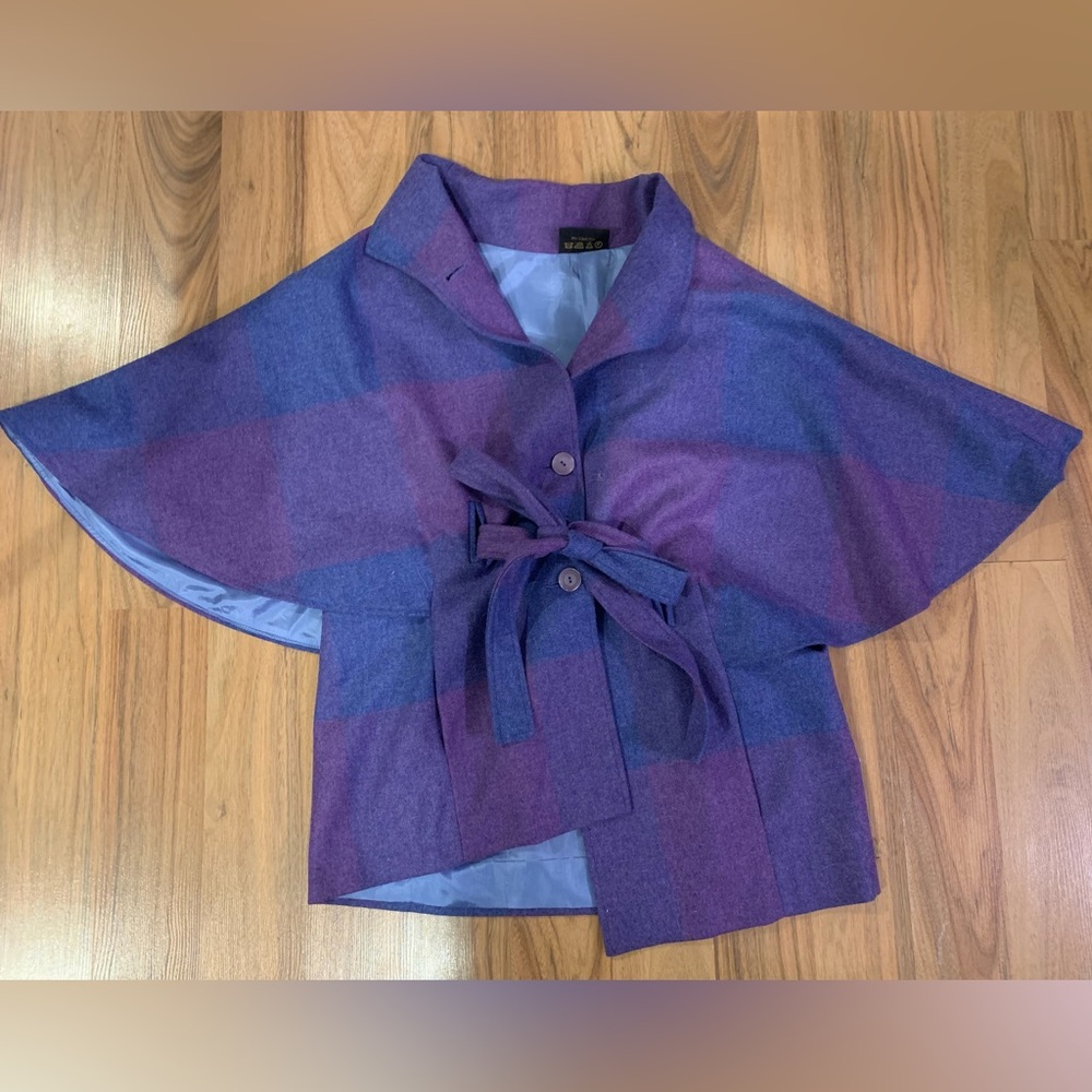 Triona Design Plaid Cape Jacket